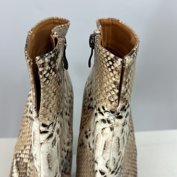 Nash Grey Faux Snakeskin Ankle Boots, Brown/Gray/Black/Cream, Size US 8.5 EU 39 - Picture 2 of 8